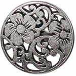 Elan 15 2058Q Pewter Look Round Flower Shank Button (3/card) .56"/15 mm